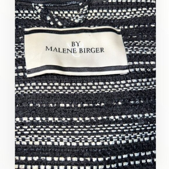 Malene Birger Erista Tweed channel pocket black white loose fit Jacket blazer L - Picture 5 of 7